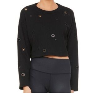Alo Yoga Cadence Rivet Sweatshirt in Black